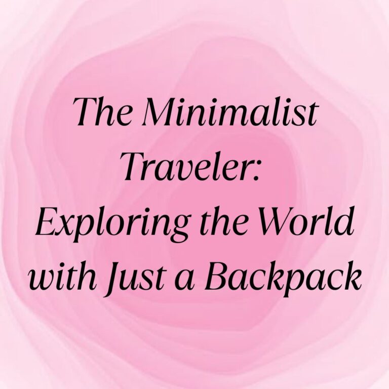 minimalist travel