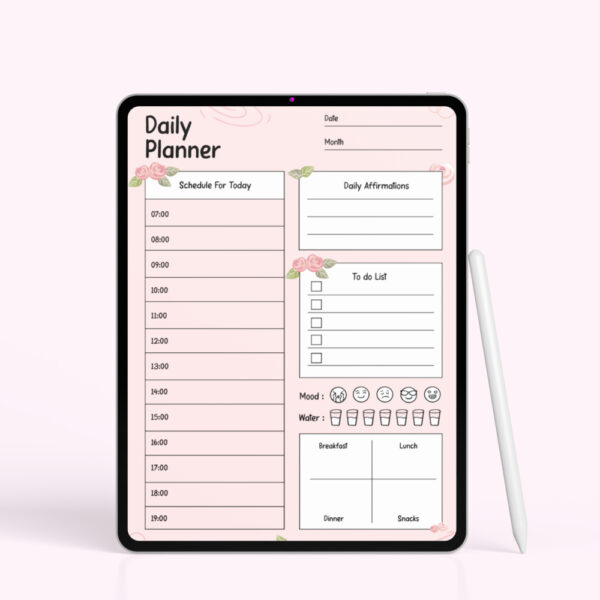 Blush Floral Daily Planner