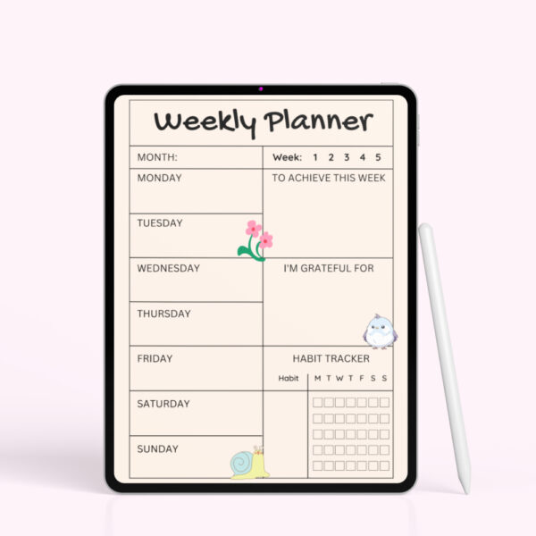 Gratitude & Habits Weekly Planner
