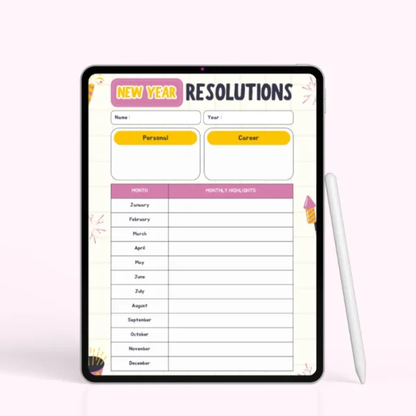 Annual Resolution Planner - Riya's Blogs