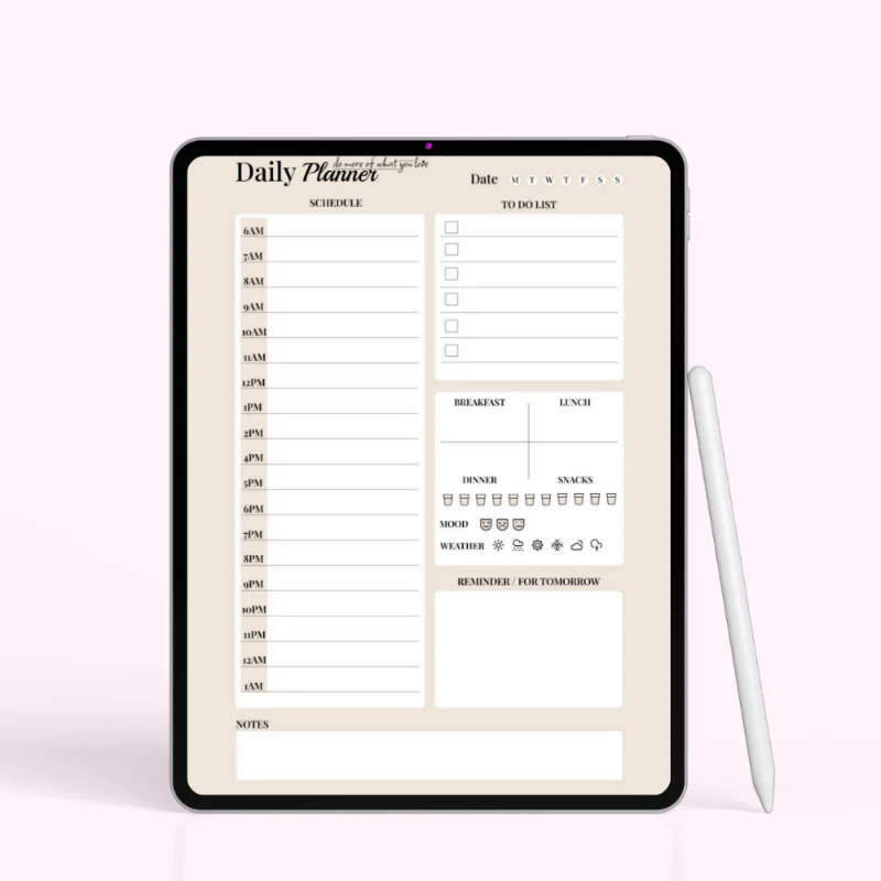 Elegant Beige Daily Planner
