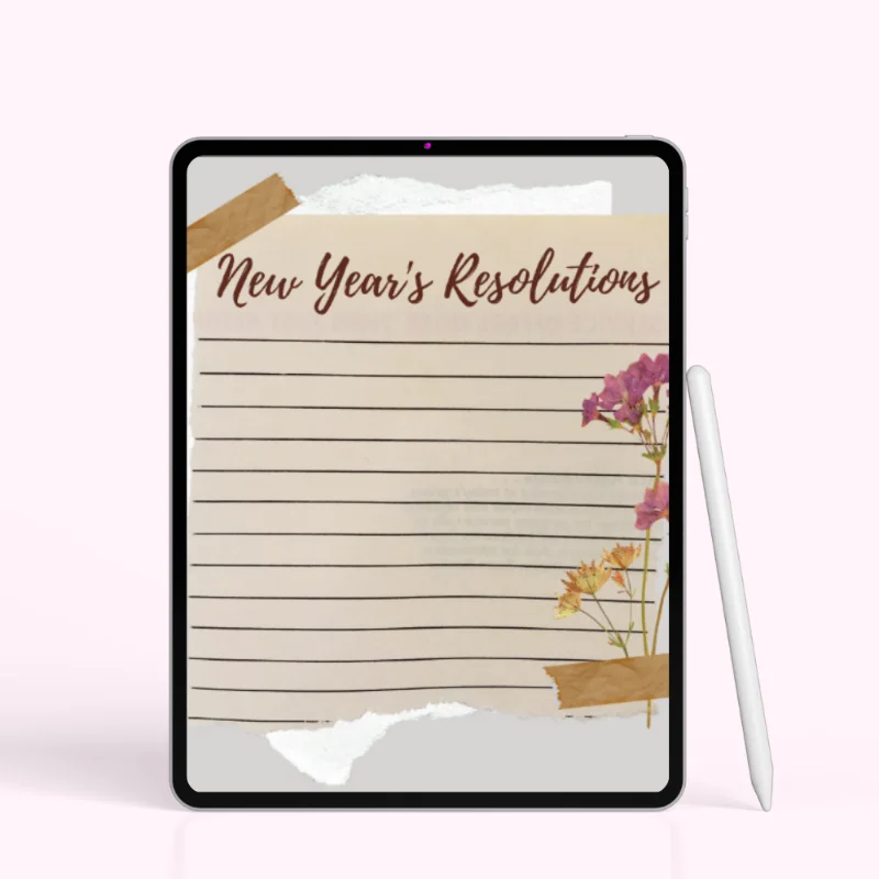 Floral New Year’s Resolutions Sheet