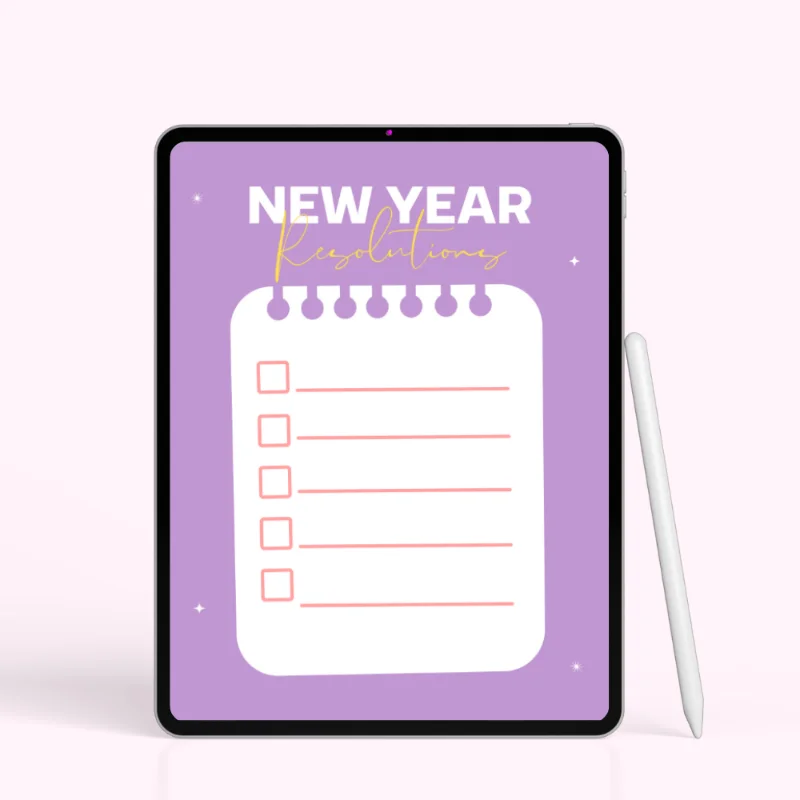 Lavender Notebook Resolution Sheet