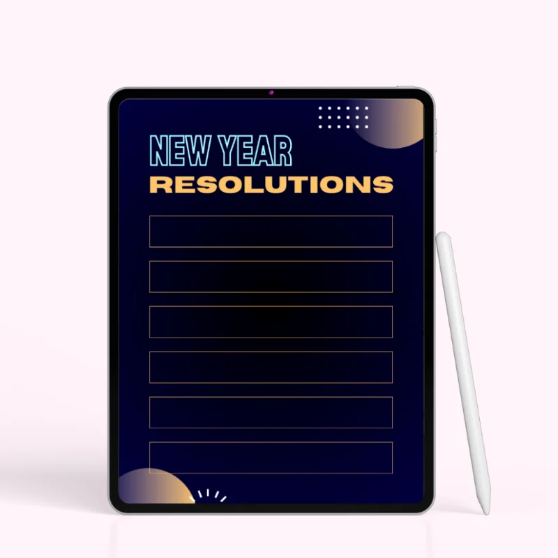 Midnight Glow New Year’s Resolution Template