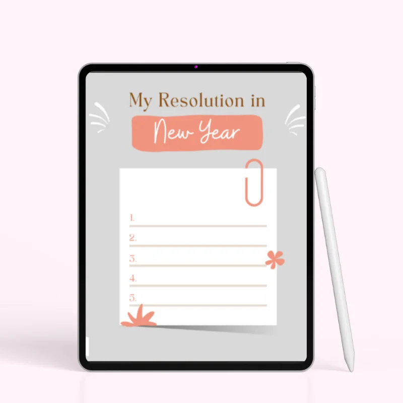 Minimal Pastel NY Resolution Sheet