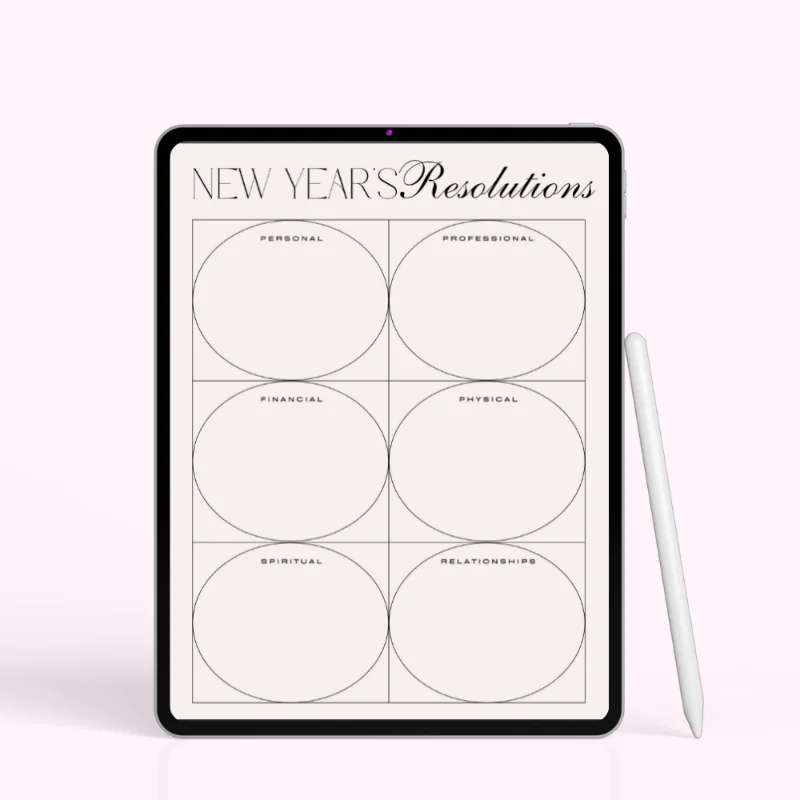 Minimalist Beige Six-Circle New Year’s Resolution Planner