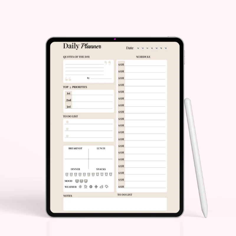 Neutral Elegance Daily Planner