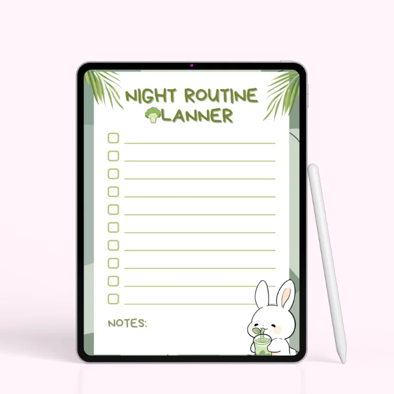 Night Routine Planner – Cute Bunny Edition