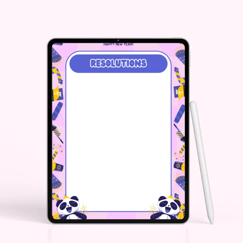 Panda Party New Year’s Resolution Printable