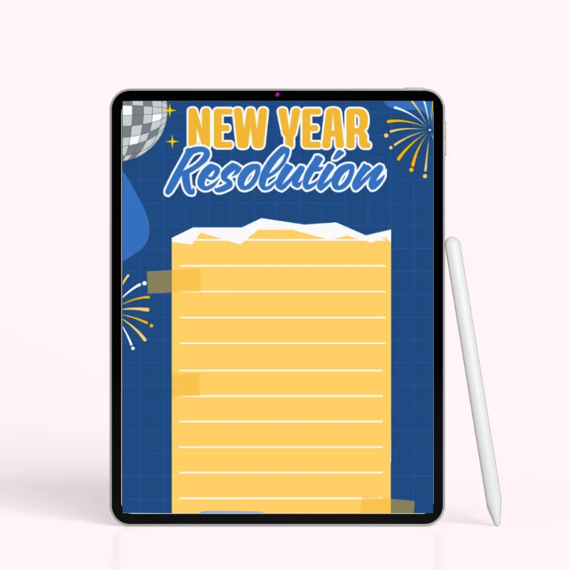 Party Vibes New Year’s Resolution List Printable