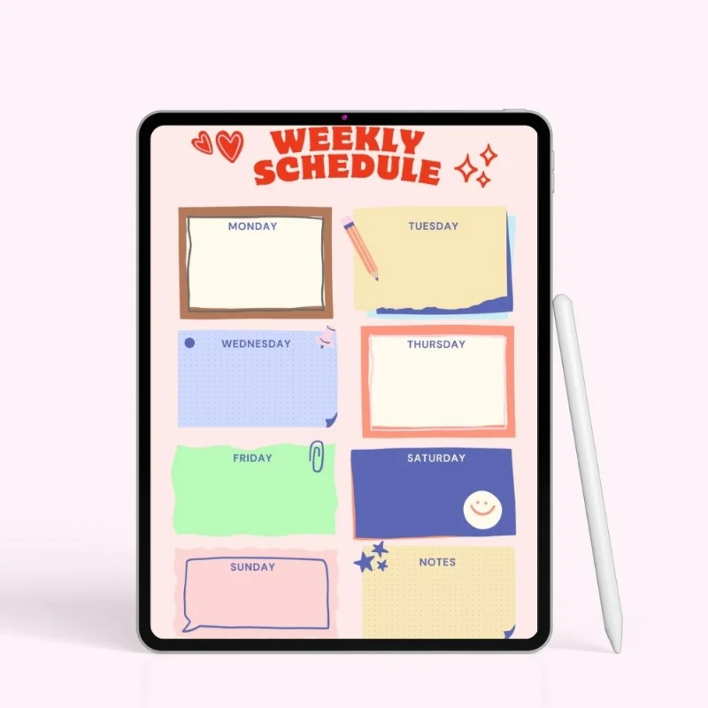 Pastel Frames Weekly Schedule