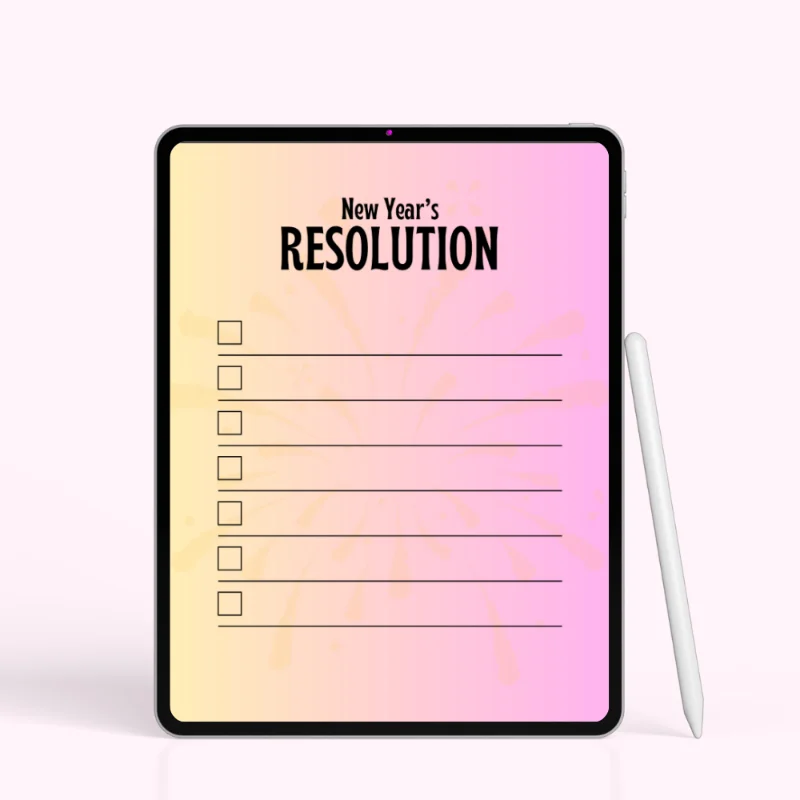 Pastel Glow New Year’s Resolution Checklist