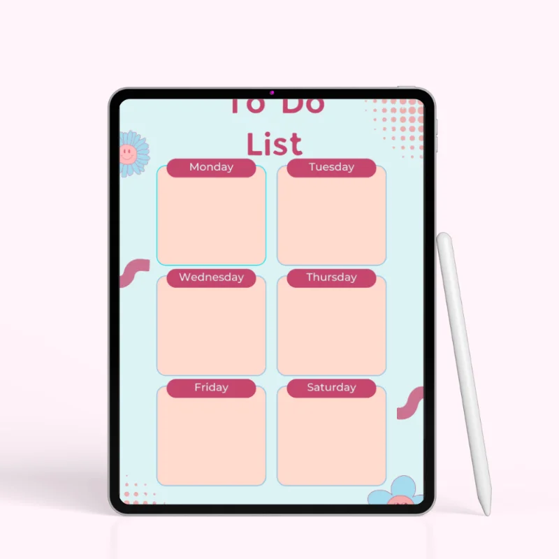 Pastel Weekly Planner To-Do Grid