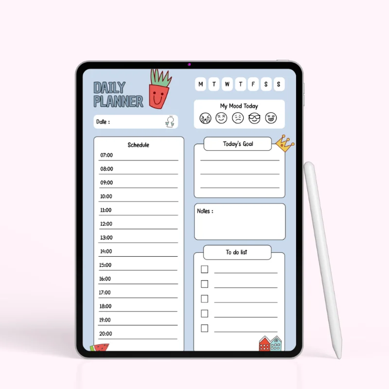 Playful Blue Daily Planner