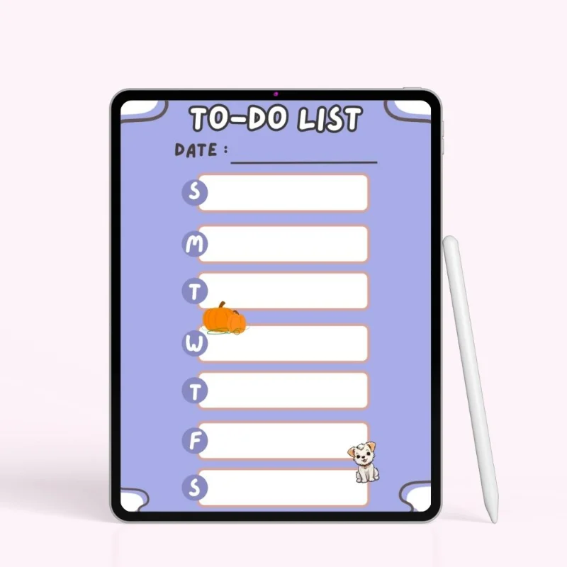 Puppy Pals Weekly To-Do Planner