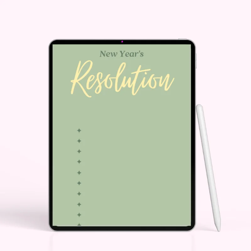 Sage Minimal New Year’s Resolution Planner