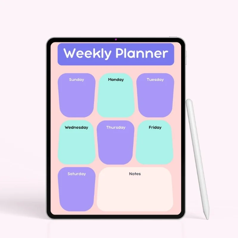 Soft Pastel Bubble Weekly Planner