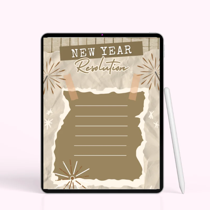 Sparkling New Year Resolution Notes Printable