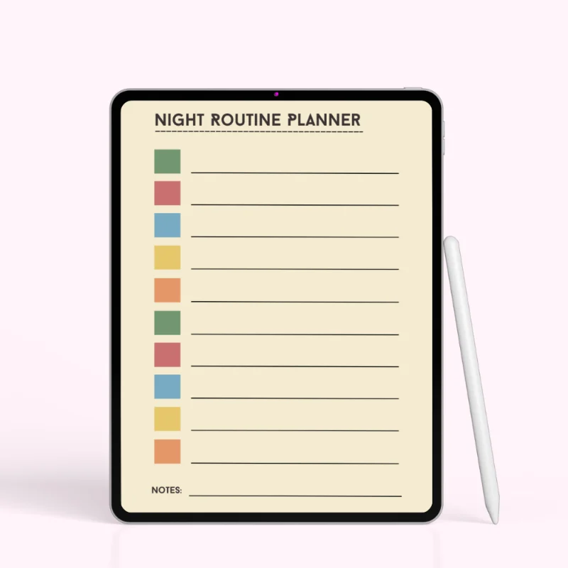 Vintage Palette Night Routine Planner