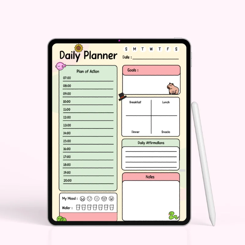 Wellness & Action Daily Planner