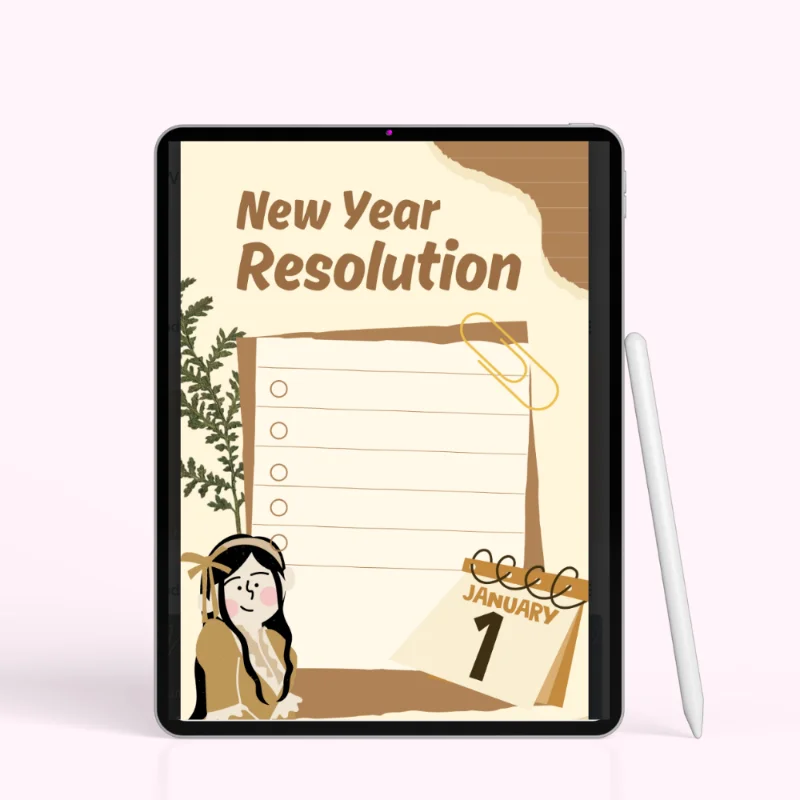 Whimsical New Year Resolution List Printable