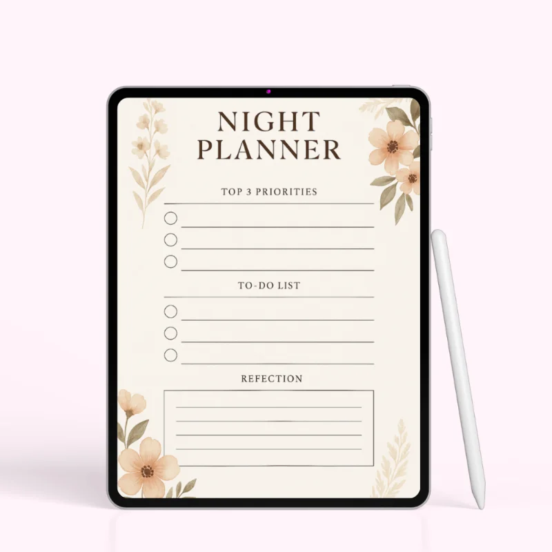 Blossom Beige Nightly Routine Planner