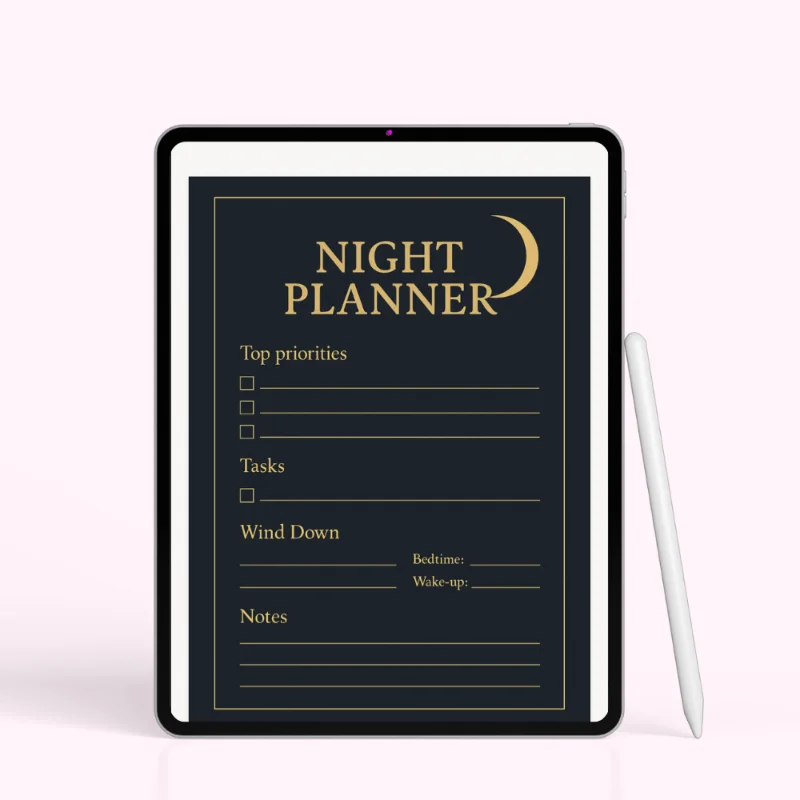 Elegant Midnight Gold Night Planner