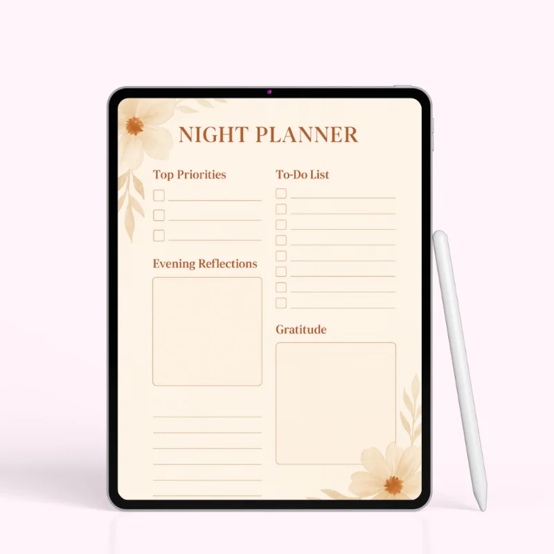 Golden Bloom Night Shift Planner