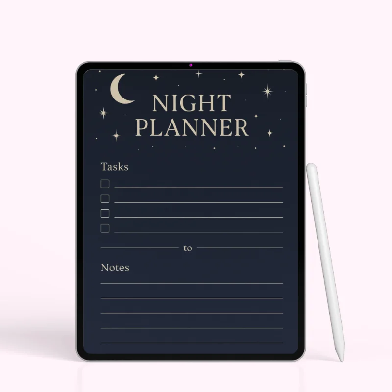 Midnight Navy Minimal Night Shift Planner
