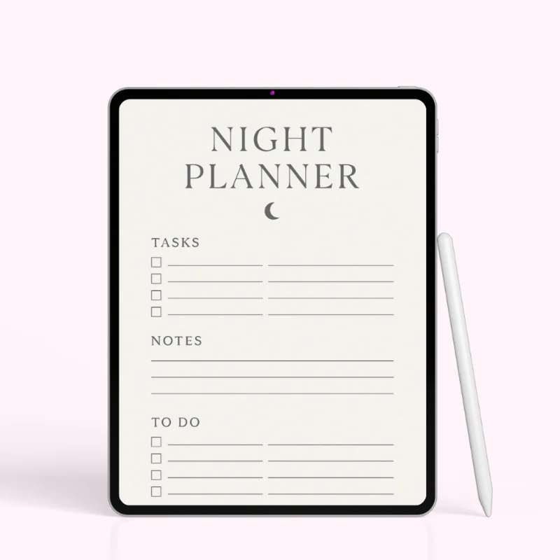 Minimal Moonlight Night Sky Productivity Planner