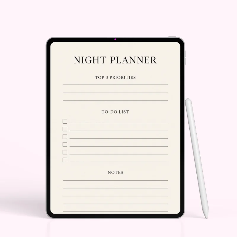 Minimalist Cream Night Owl Productivity Planner