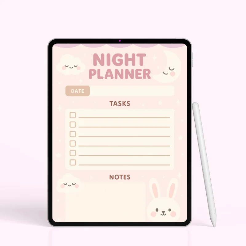 Pastel Bunny Night Planner