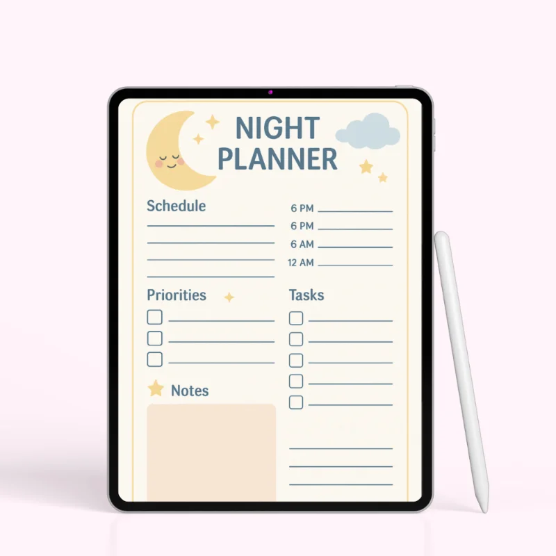 Pastel Moon Night Planner