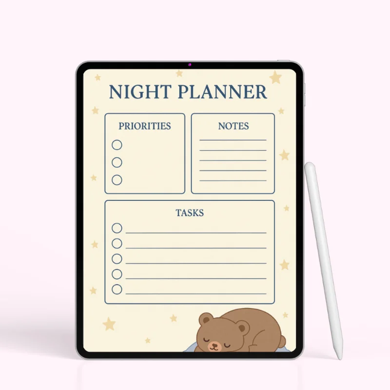 Printable Morning & Night Bear Planner