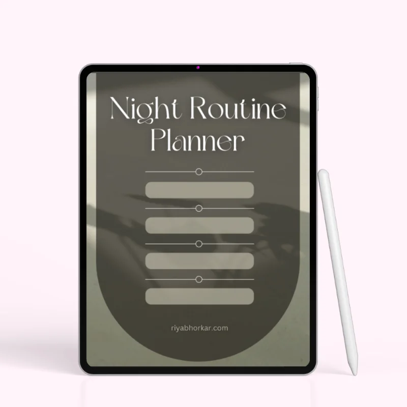 Shadow Calm Night Routine Planner