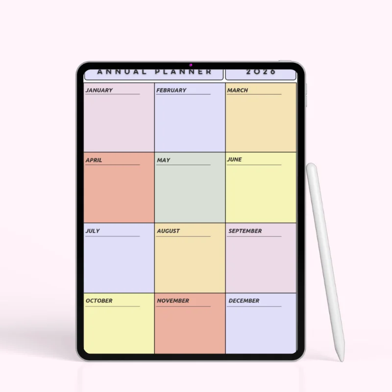 Pastel Blocks – Annual Planner 2026