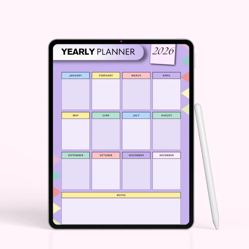 Pastel Geo – Annual Monthly Life Planner (2026 Edition)