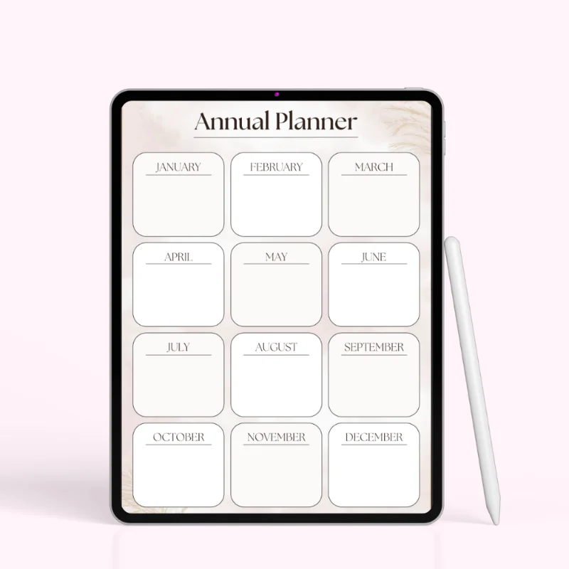 Soft Beige Overview – 2026 yearly planner