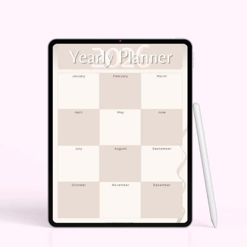 Soft Neutral Block Layout – yearly calendar planner