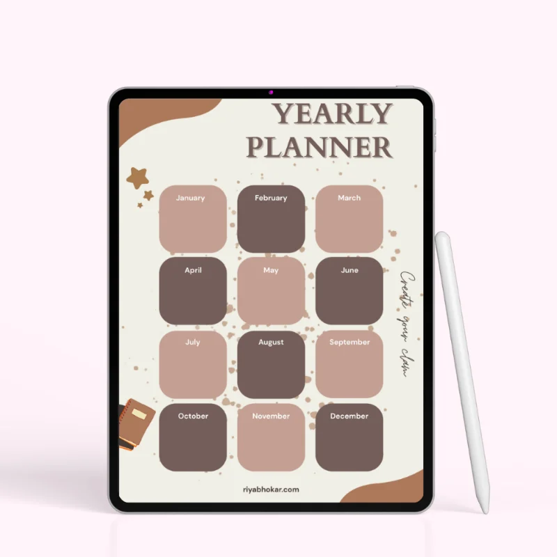 Warm Earth Annual Planner – Annual Goal Planner