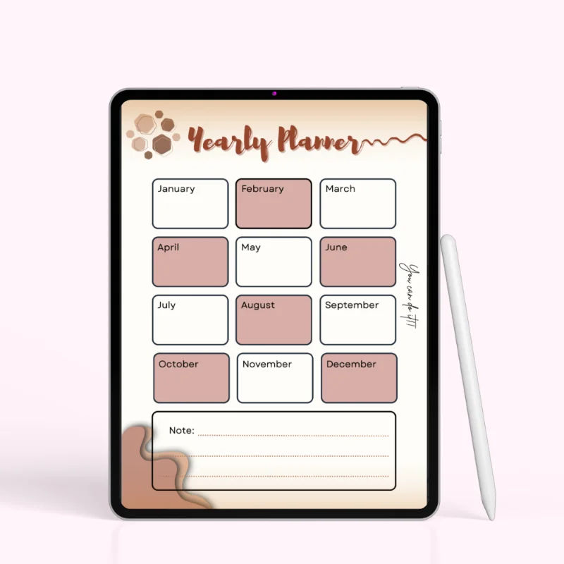 Warm Sunset Blocks – year planner 2026