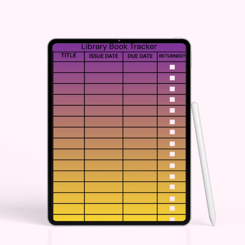 Library Log System – Printable Book Tracker